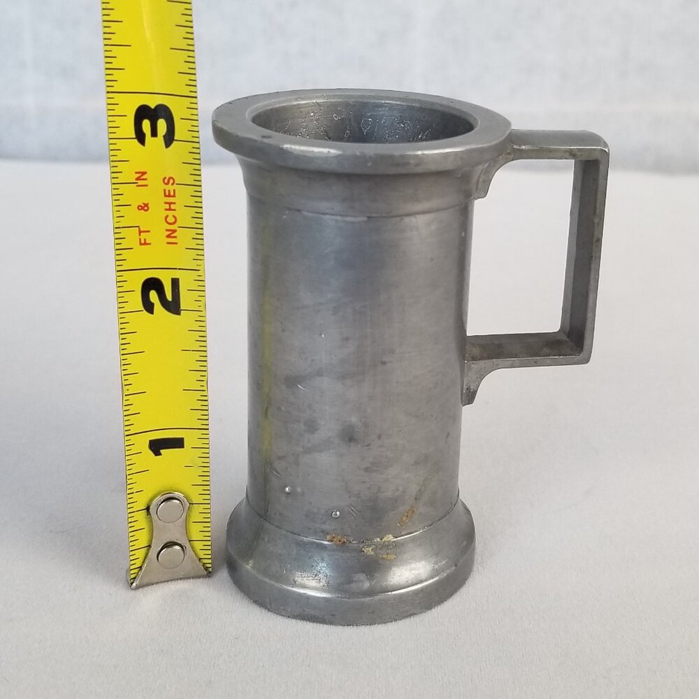 Pewter Miniature Tankard Cup Pitcher Toothpick Holder Vintage French